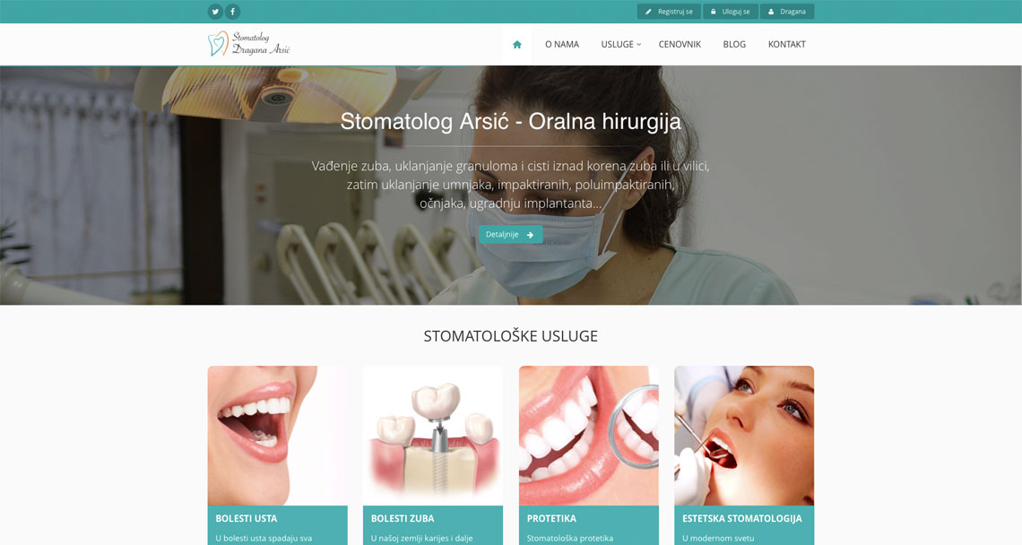 Zea Stim R&D - Izrada web sajta - Stomatolog Arsić