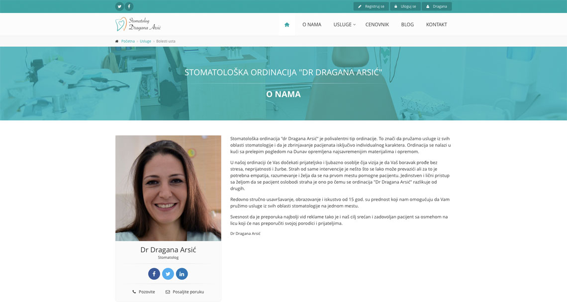 Zea Stim R&D - Izrada web sajta - Stomatolog Arsić