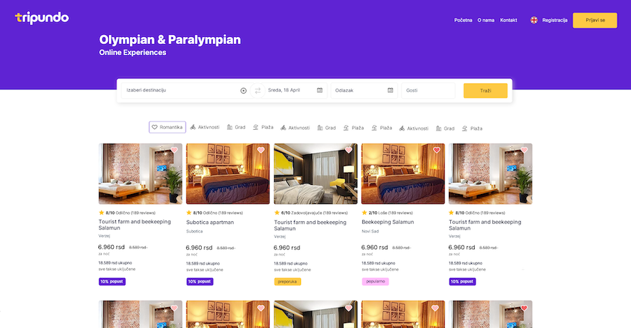 Zea Stim R&D - Izrada softvera - Tripundo booking platform