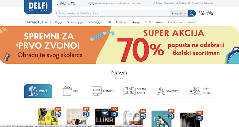 Zea Stim R&D - Izrada web sajta - Delfi knjizare
