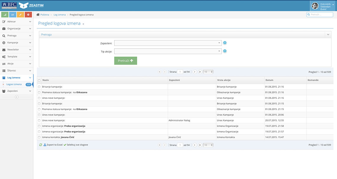 Zea Stim R&D - Izrada CRM softvera - CRM NALED