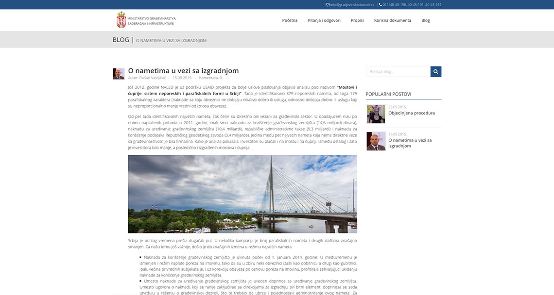 Zea Stim R&D - Izrada web sajta - Građevinske dozvole